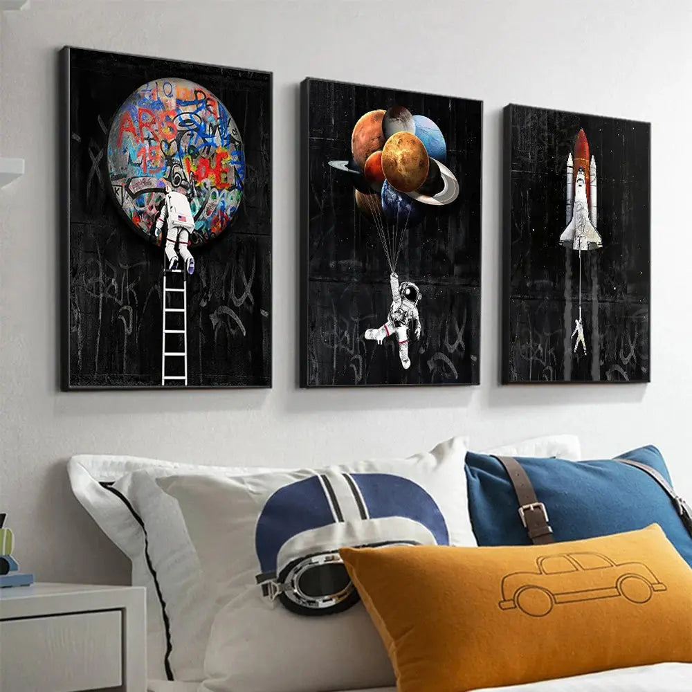 Affiche Astronaute Graffiti Espace Astronomie Espace Astronomie
