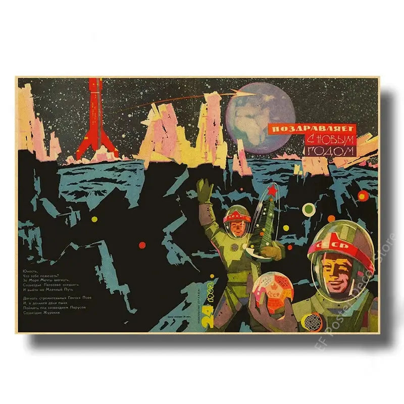 Affiche Astronomie Soviétique Espace Astronomie Espace Astronomie