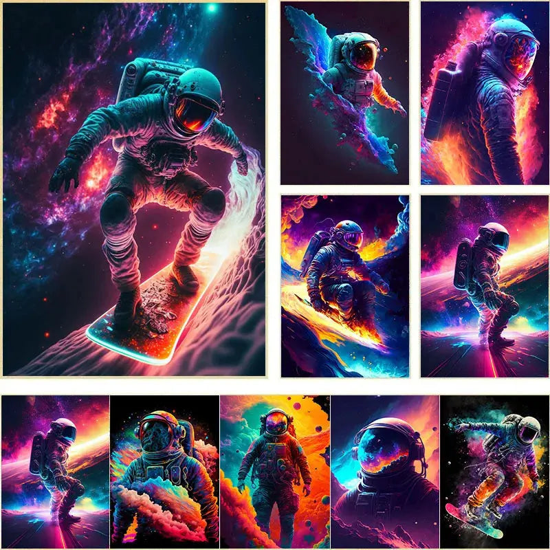 Affiches Astronautes Futuristes Espace Astronomie Espace Astronomie