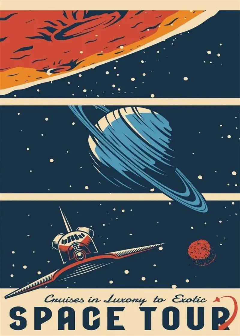 Affiches Conquête Spaciale Vintage Espace Astronomie Espace Astronomie