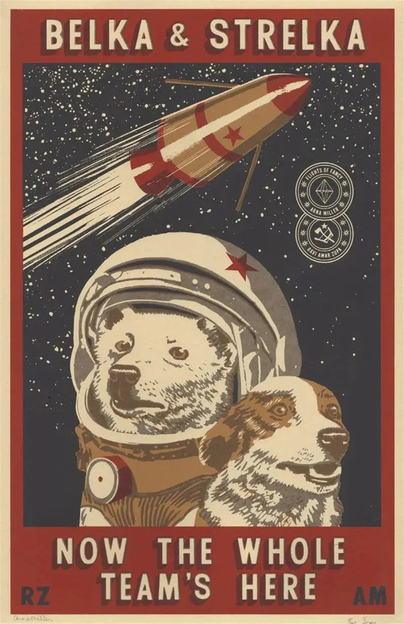 Affiches Conquête Spaciale Vintage Espace Astronomie Espace Astronomie