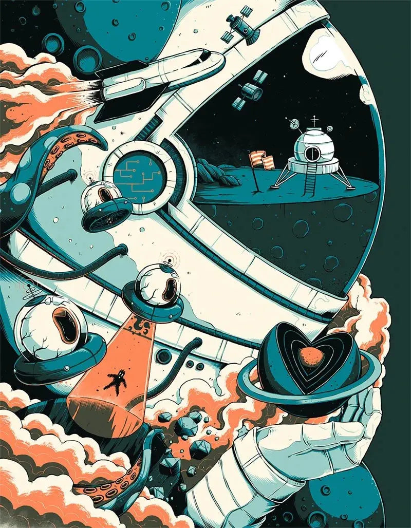 Affiches Conquête Spaciale Vintage Espace Astronomie Espace Astronomie