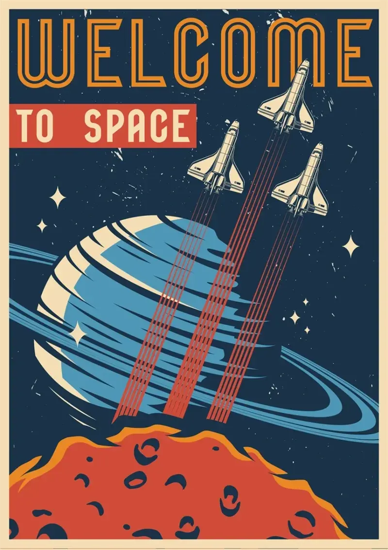 Affiches Conquête Spaciale Vintage Espace Astronomie Espace Astronomie
