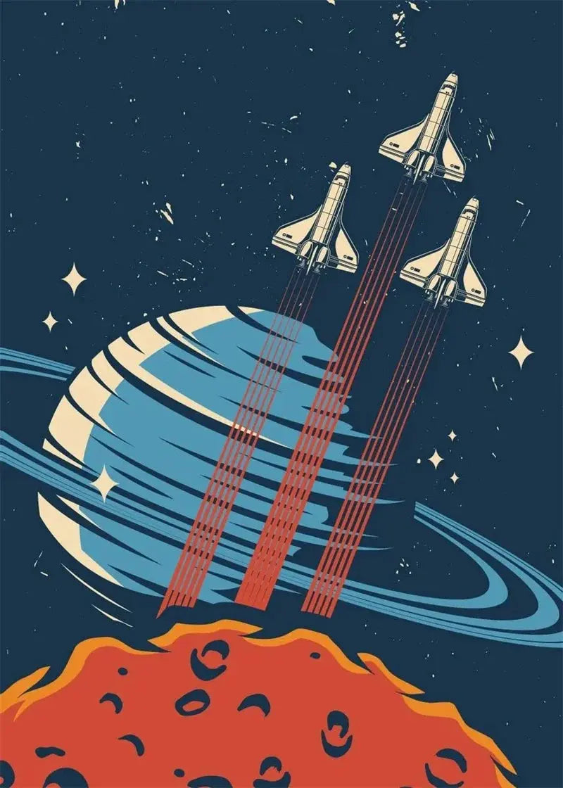 Affiches Conquête Spaciale Vintage Espace Astronomie Espace Astronomie