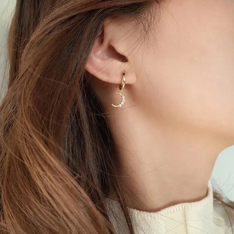 Boucle d'Oreille Lune et Soleil Espace Astronomie Espace Astronomie