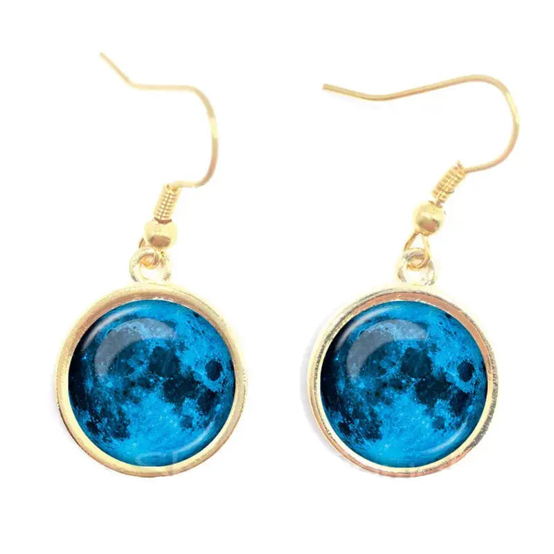 Boucles d'Oreilles Lune Pleine Espace Astronomie Espace Astronomie