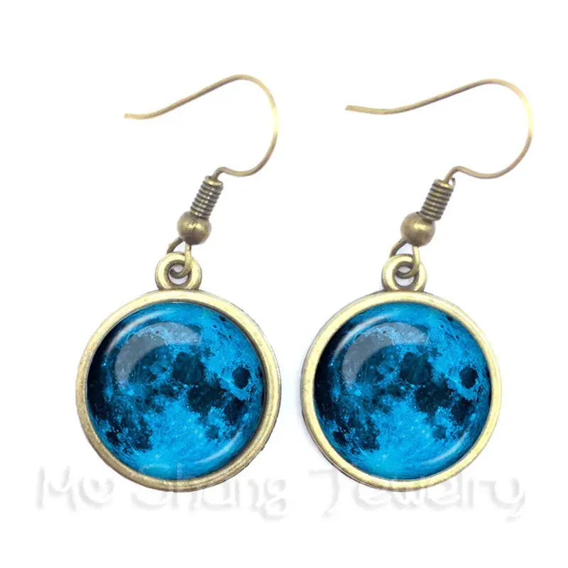 Boucles d'Oreilles Lune Pleine Espace Astronomie Espace Astronomie