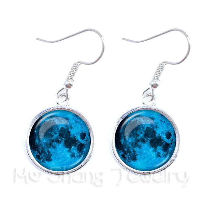 Boucles d'Oreilles Lune Pleine Espace Astronomie Espace Astronomie