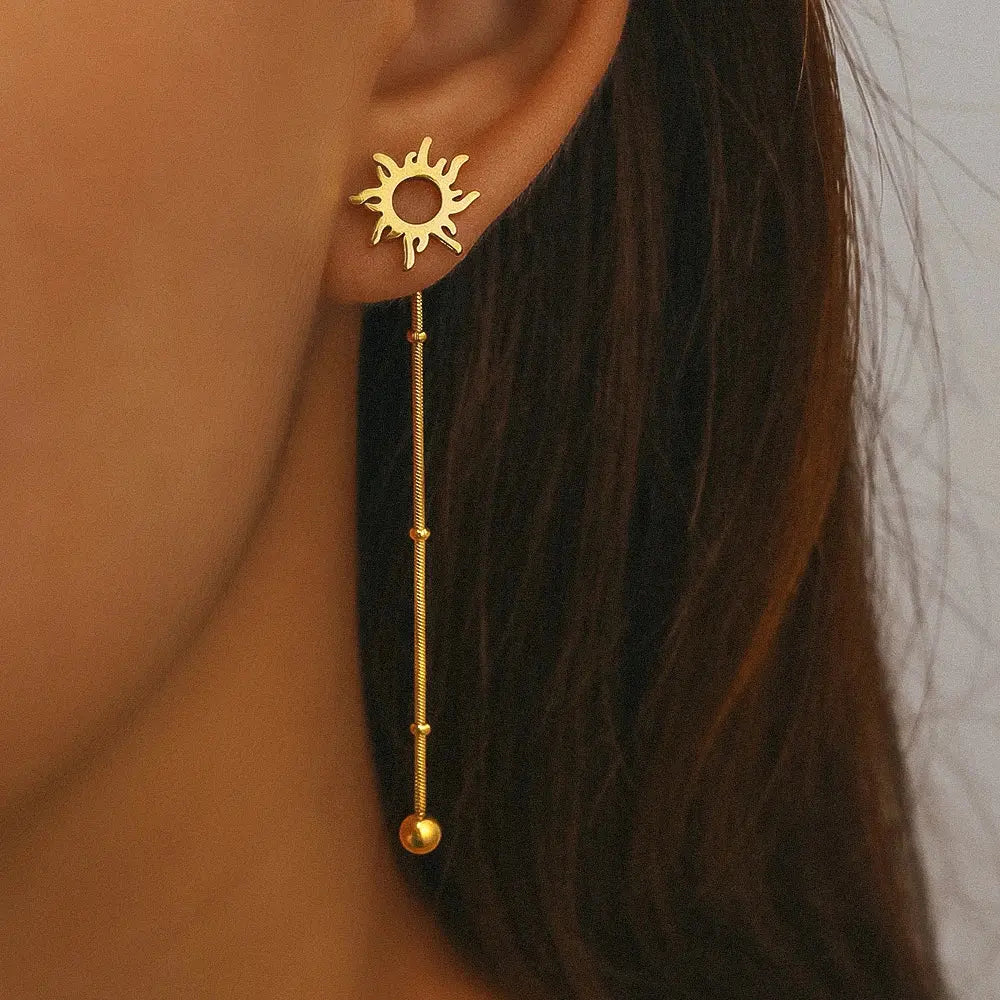 Boucles d'Oreilles Pendantes Soleil Espace Astronomie Espace Astronomie
