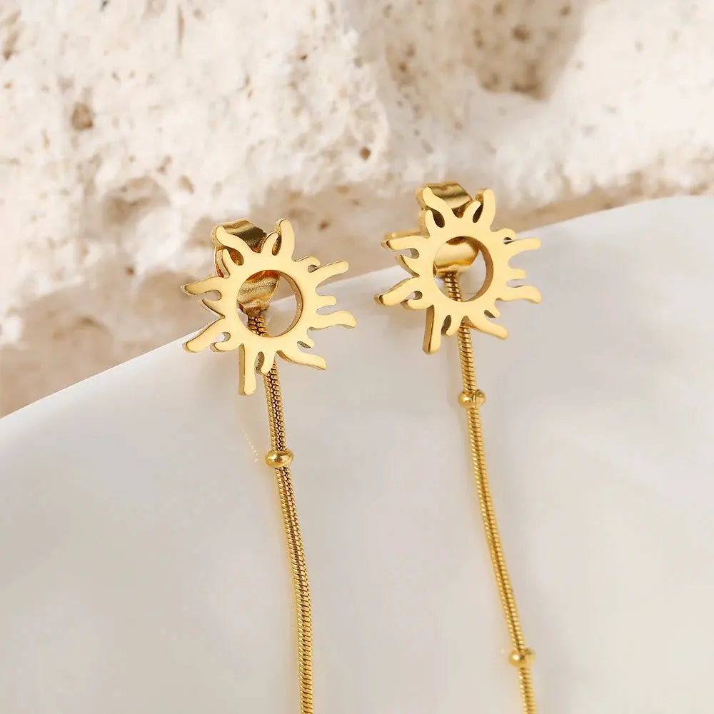Boucles d'Oreilles Pendantes Soleil Espace Astronomie Espace Astronomie