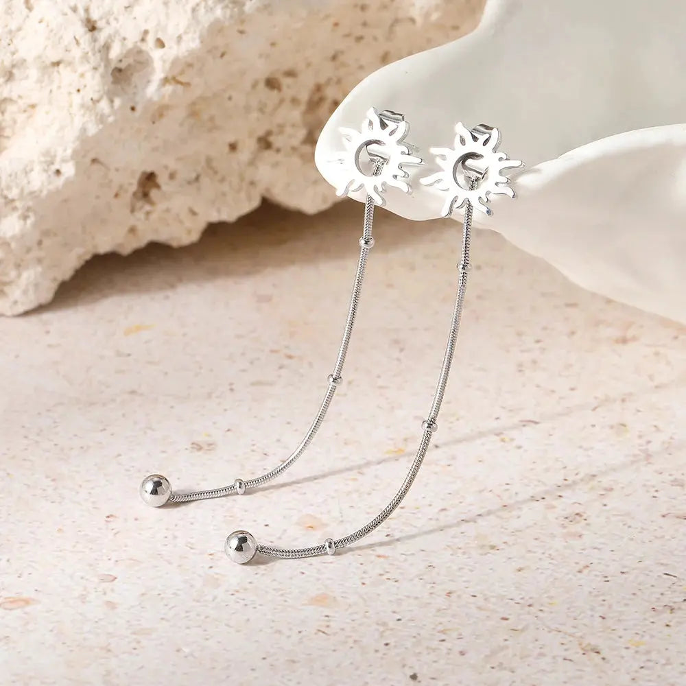Boucles d'Oreilles Pendantes Soleil Espace Astronomie Espace Astronomie