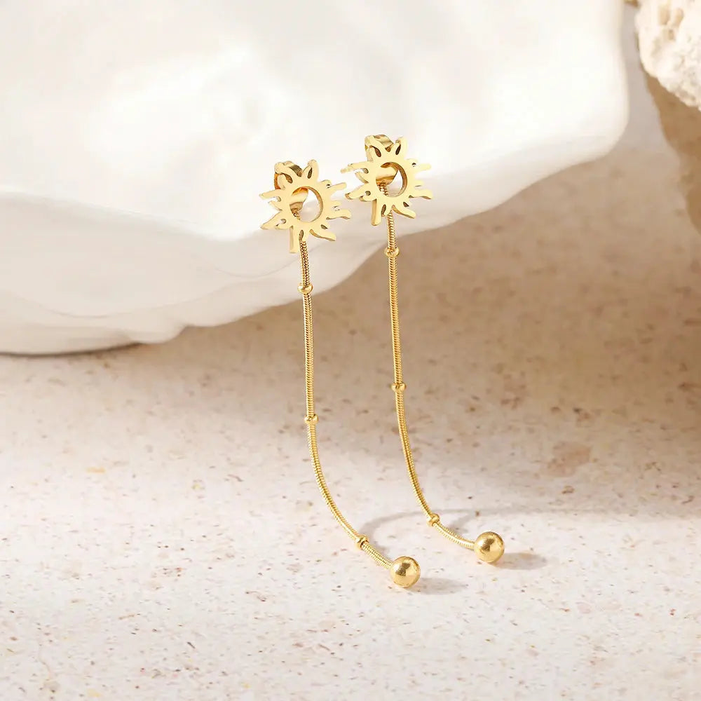Boucles d'Oreilles Pendantes Soleil Espace Astronomie Espace Astronomie