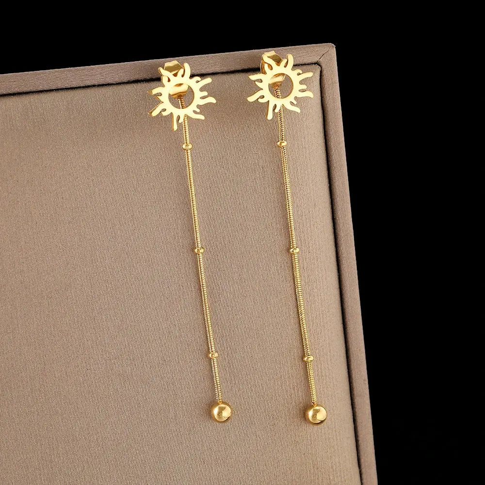 Boucles d'Oreilles Pendantes Soleil Espace Astronomie Espace Astronomie