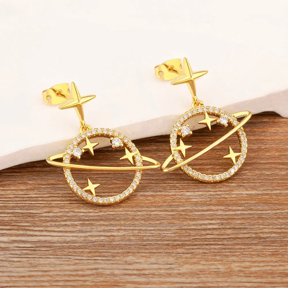 Boucles d'Oreilles Saturne Espace Astronomie Espace Astronomie