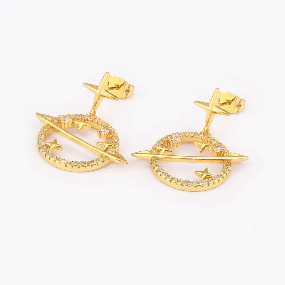 Boucles d'Oreilles Saturne Espace Astronomie Espace Astronomie