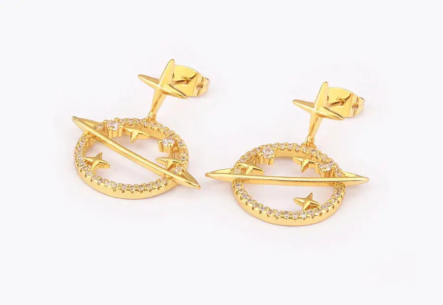 Boucles d'Oreilles Saturne Espace Astronomie Espace Astronomie