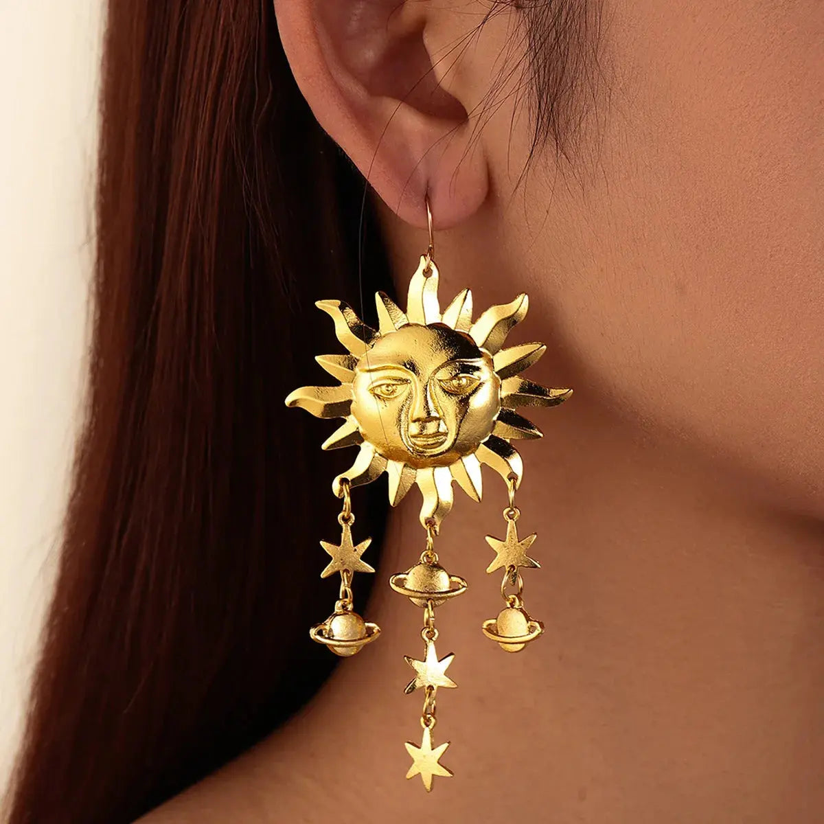 Boucles d'Oreilles Soleil Astral Espace Astronomie Espace Astronomie