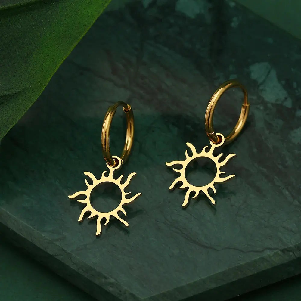 Boucles d'Oreilles Soleil Cosmique Espace Astronomie Espace Astronomie