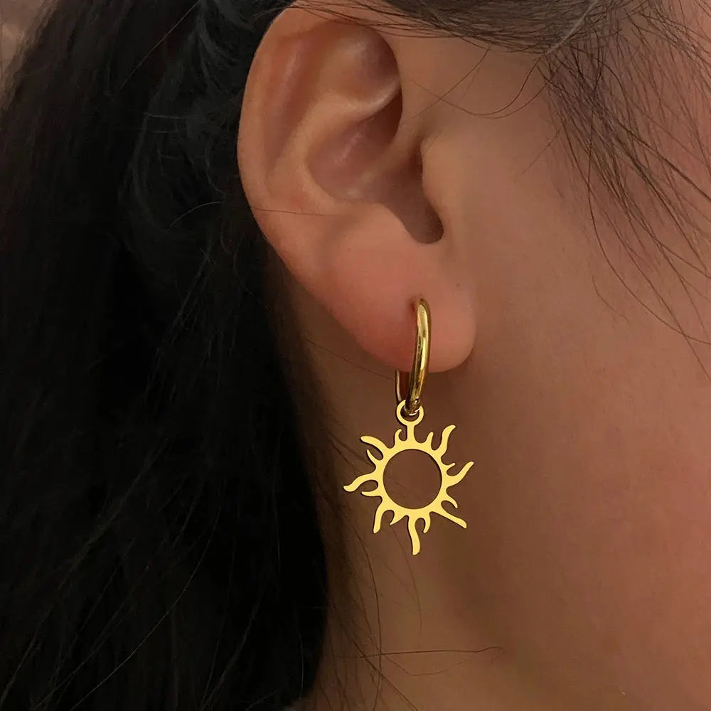 Boucles d'Oreilles Soleil Cosmique Espace Astronomie Espace Astronomie
