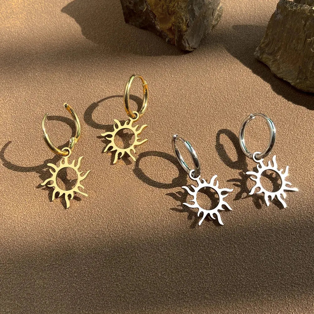 Boucles d'Oreilles Soleil Cosmique Espace Astronomie Espace Astronomie