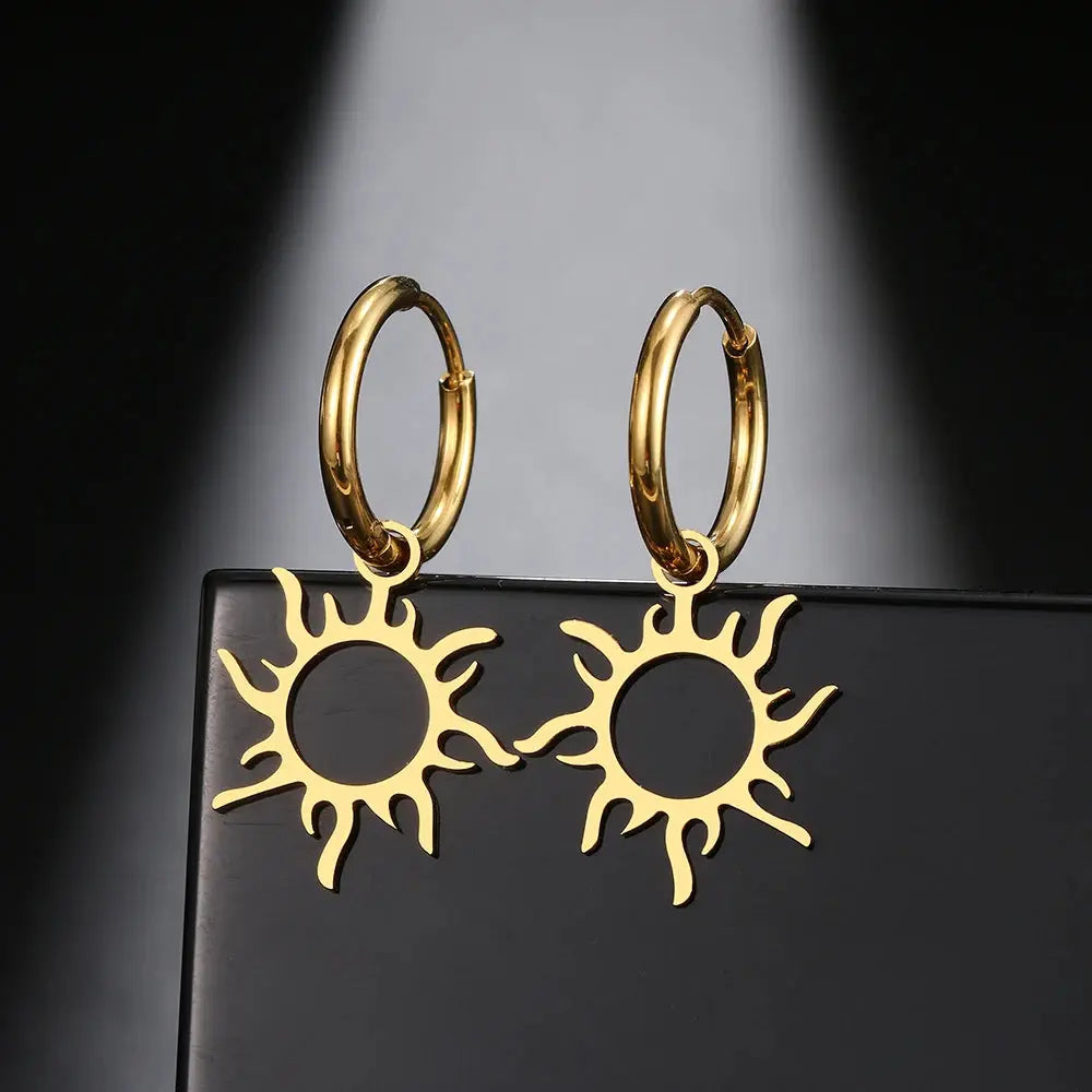Boucles d'Oreilles Soleil Cosmique Espace Astronomie Espace Astronomie