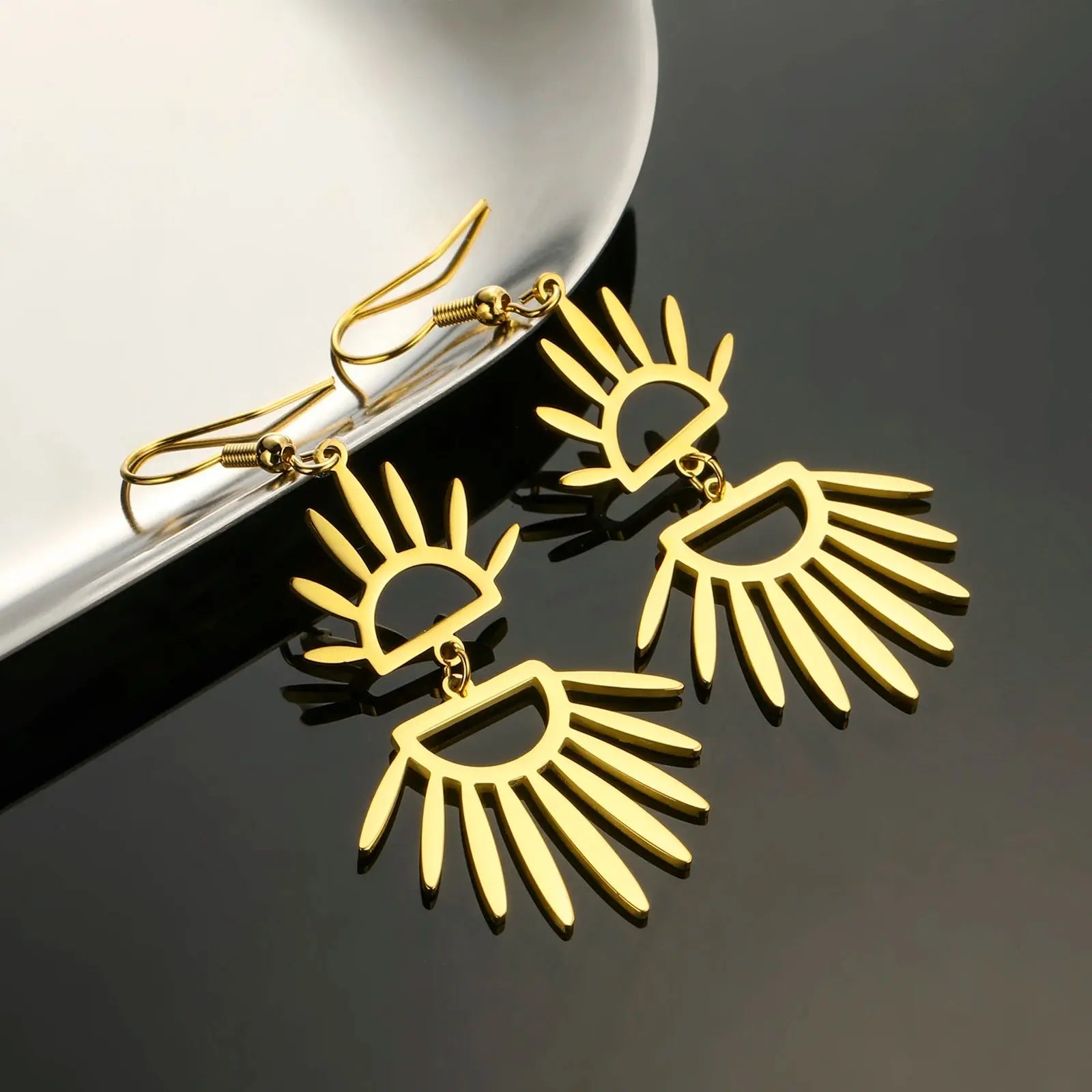 Boucles d'Oreilles Soleils Pendants Espace Astronomie Espace Astronomie