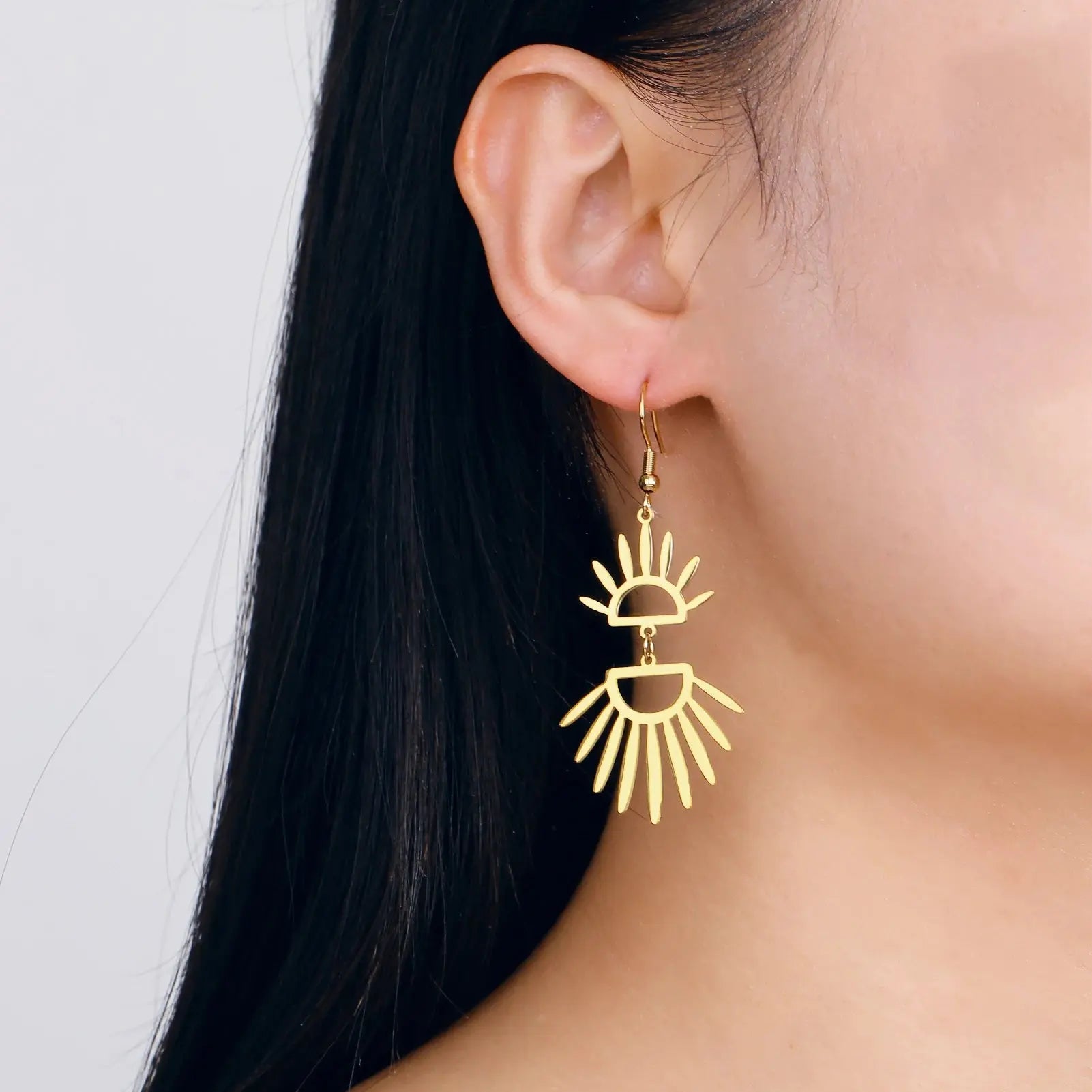 Boucles d'Oreilles Soleils Pendants Espace Astronomie Espace Astronomie