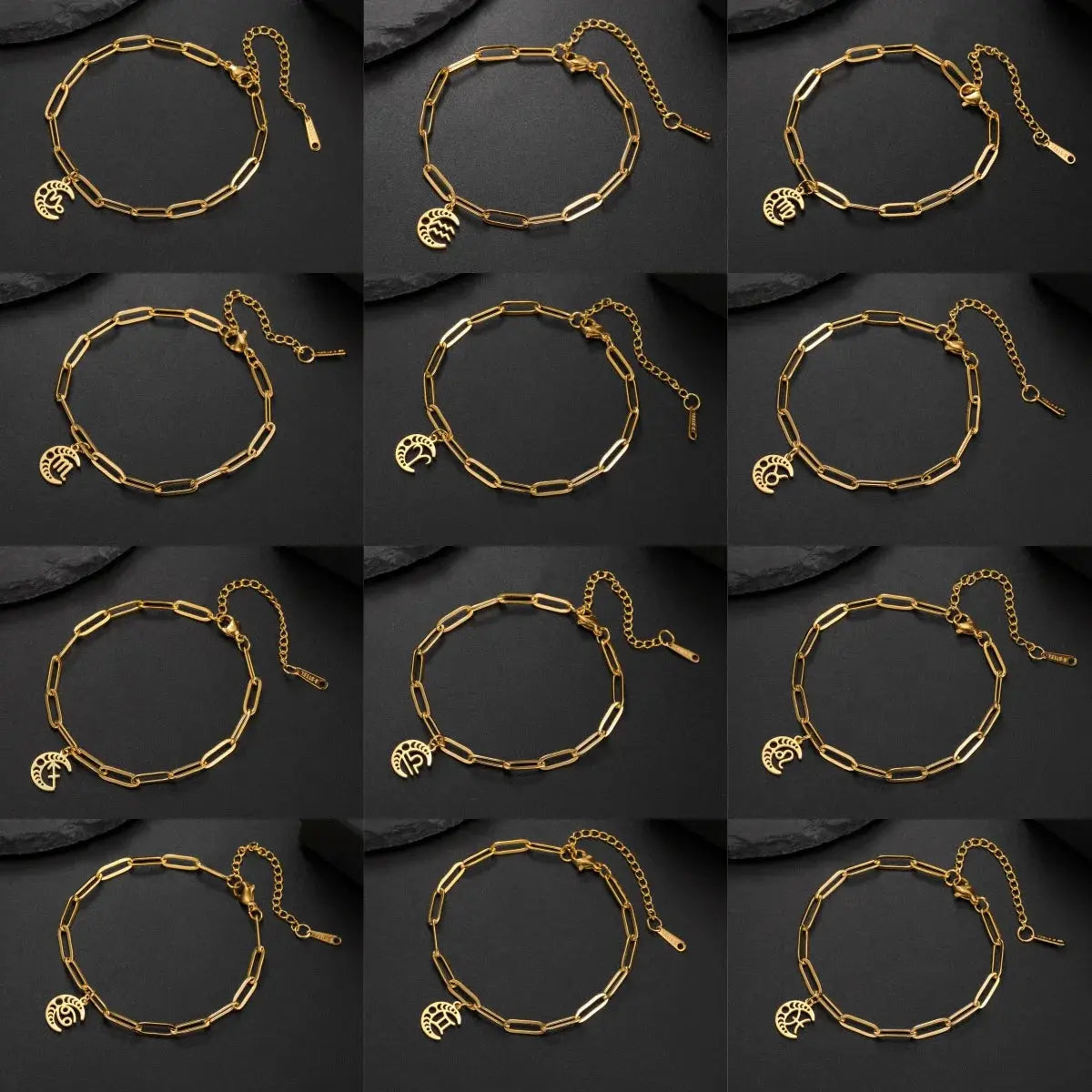 Bracelet Signe du Zodiaque Doré Espace Astronomie Espace Astronomie