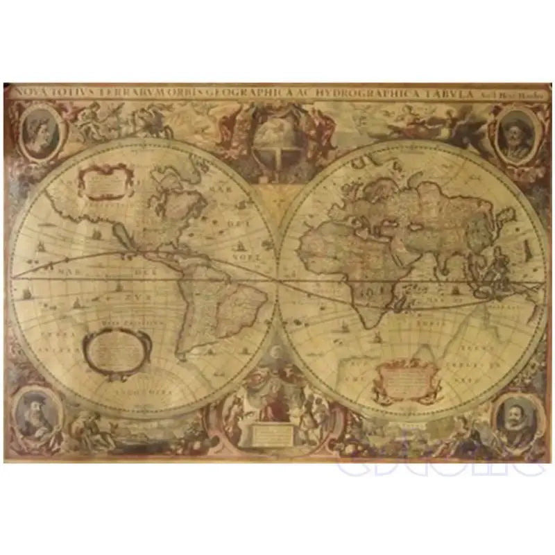 Carte du Monde Rétro 71x50cm Espace Astronomie Espace Astronomie