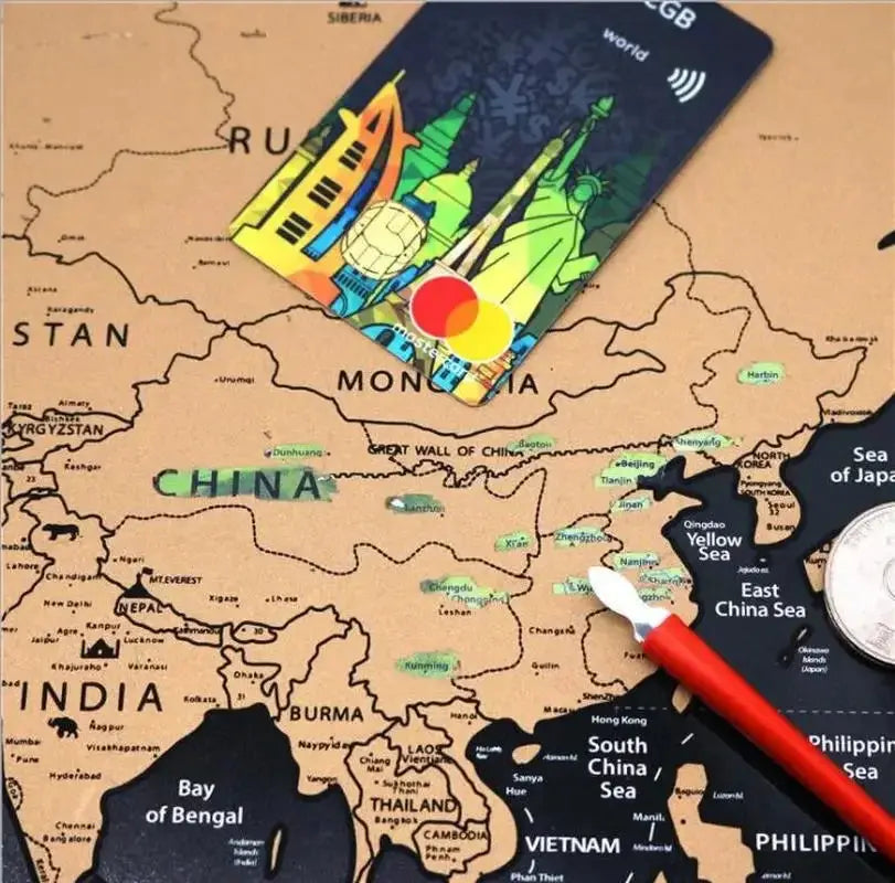 Carte du Monde à gratter Espace Astronomie Espace Astronomie