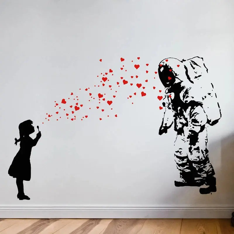 Sticker Mural Banksy Astronaute Espace Astronomie Espace Astronomie
