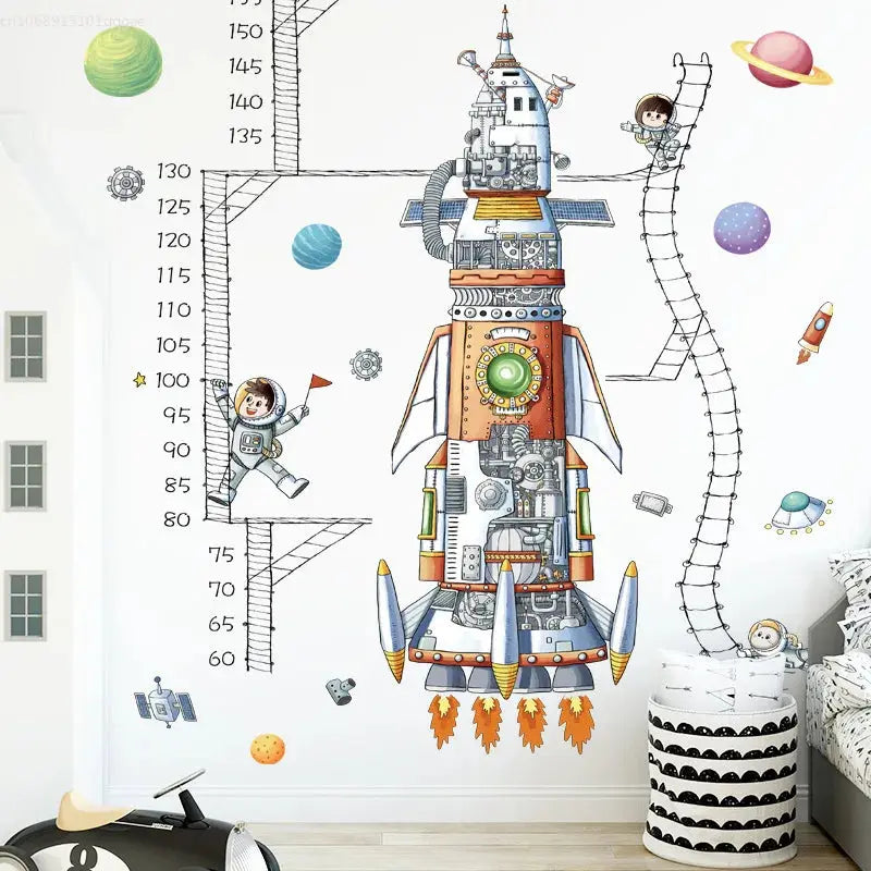 Sticker Mural Mesure Enfant Fusée Espace Astronomie Espace Astronomie
