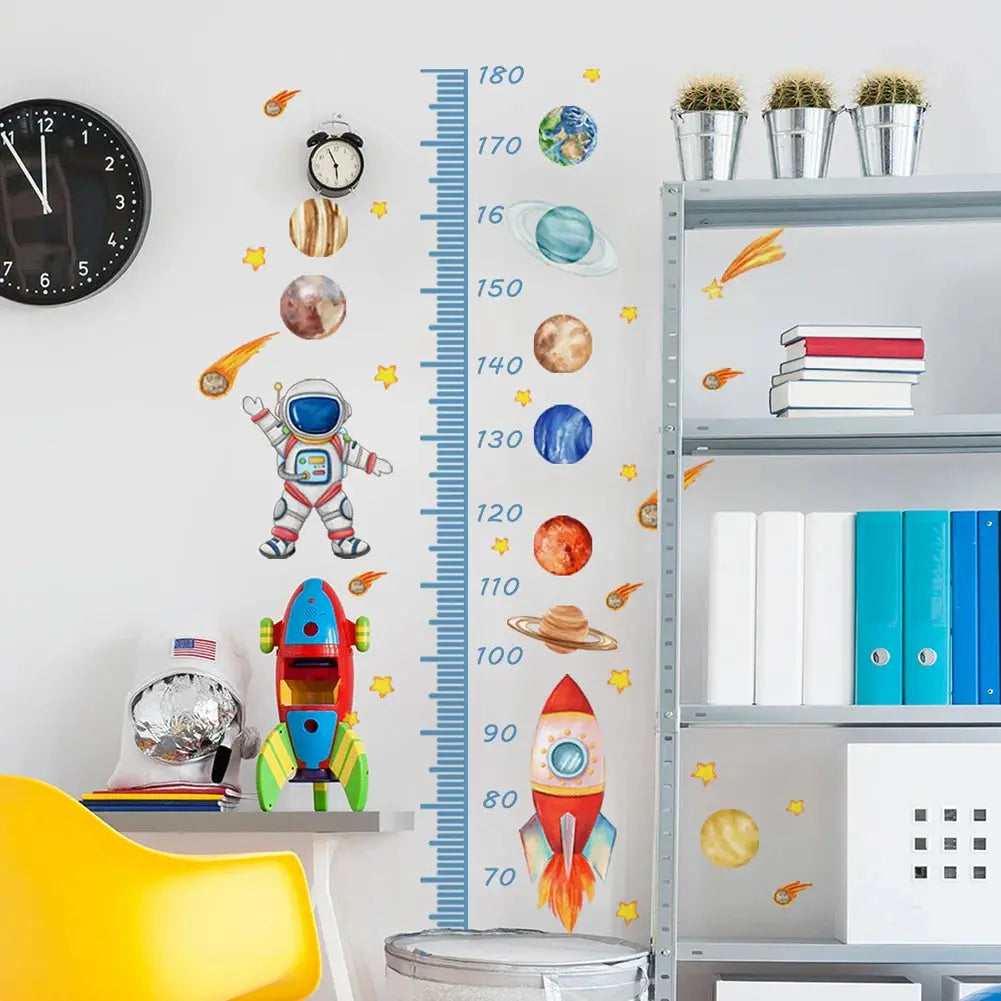 Sticker Mural Mesure Enfant Système Solaire Espace Astronomie Espace Astronomie