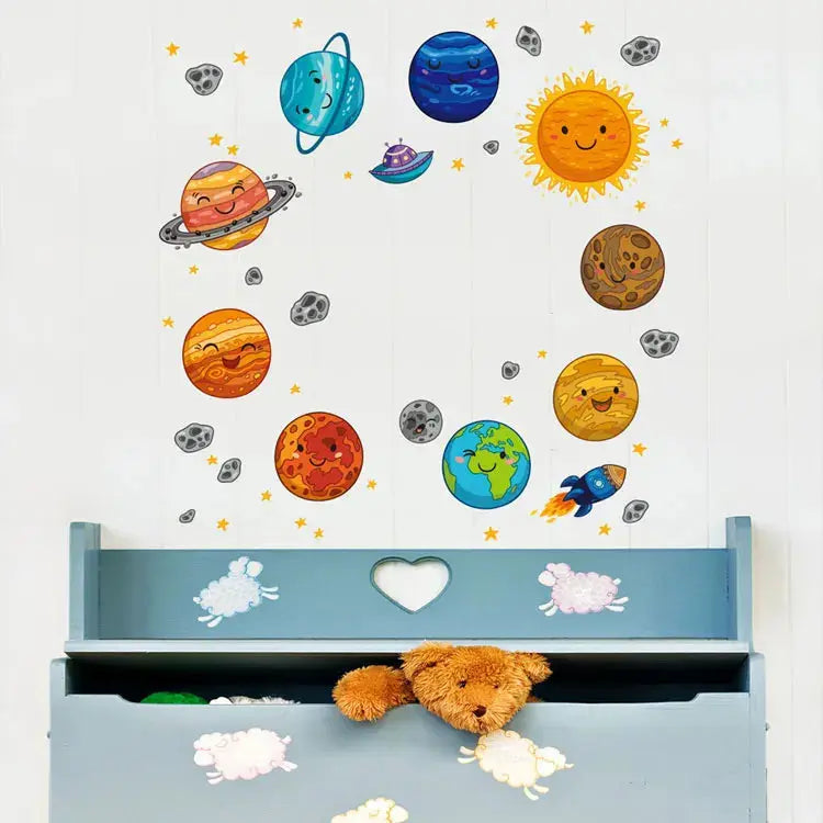 Sticker Mural Planètes Cartoon Espace Astronomie Espace Astronomie