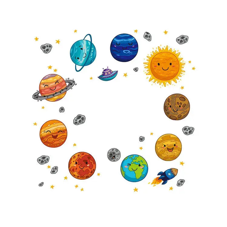 Sticker Mural Planètes Cartoon Espace Astronomie Espace Astronomie
