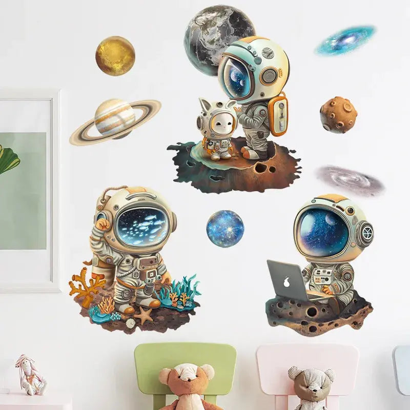 Sticker Mural Sortie Extra Véhiculaire Astronaute Espace Astronomie Espace Astronomie