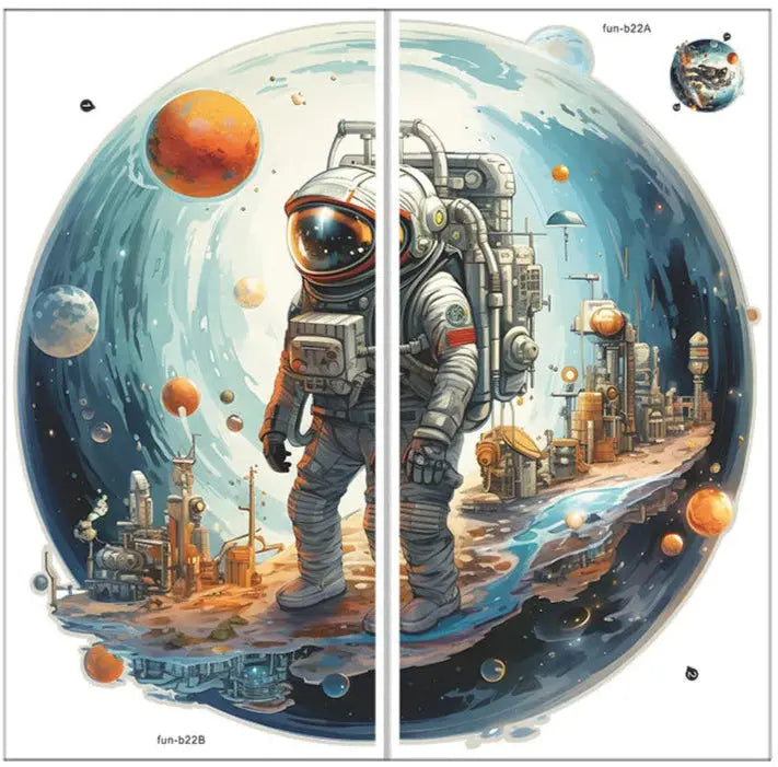 Sticker Mural Sortie Extra Véhiculaire Astronaute Espace Astronomie Espace Astronomie