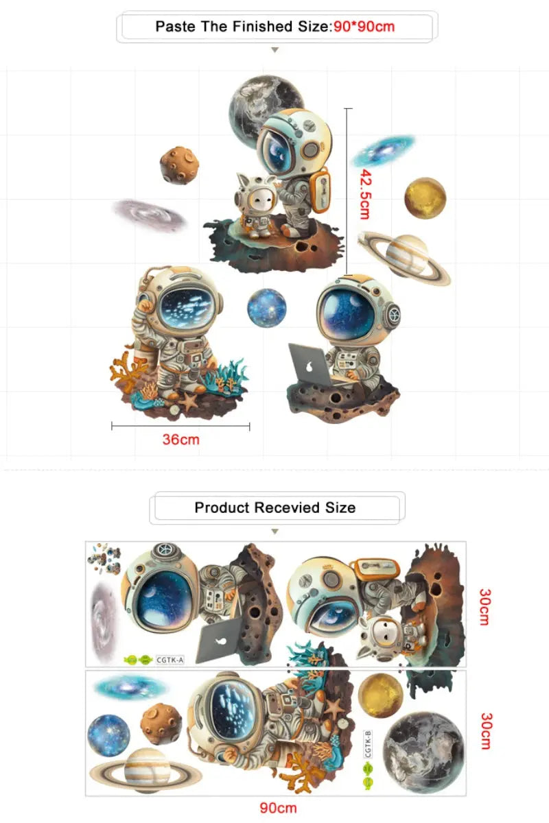 Sticker Mural Sortie Extra Véhiculaire Astronaute Espace Astronomie Espace Astronomie