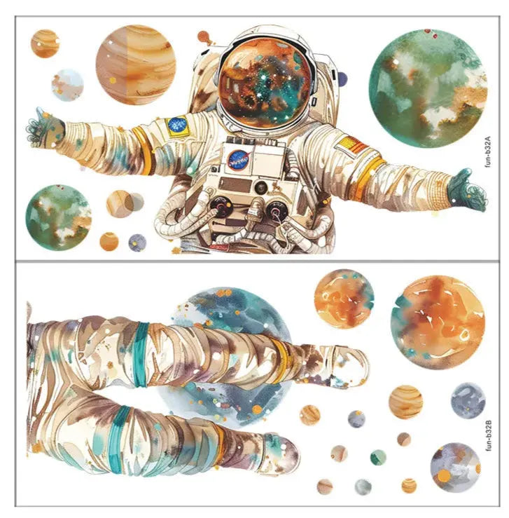 Sticker Mural Sortie Extra Véhiculaire Astronaute Espace Astronomie Espace Astronomie