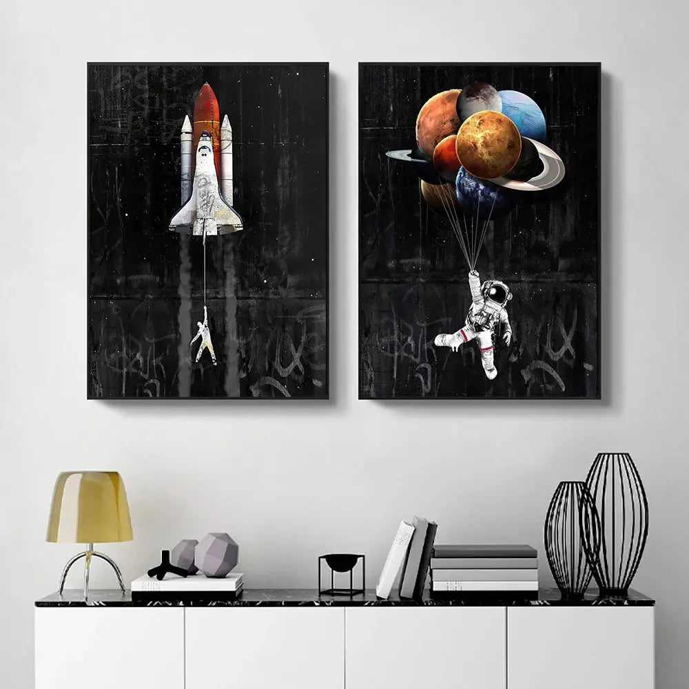 Affiche Astronaute Graffiti Espace Astronomie    Espace Astronomie