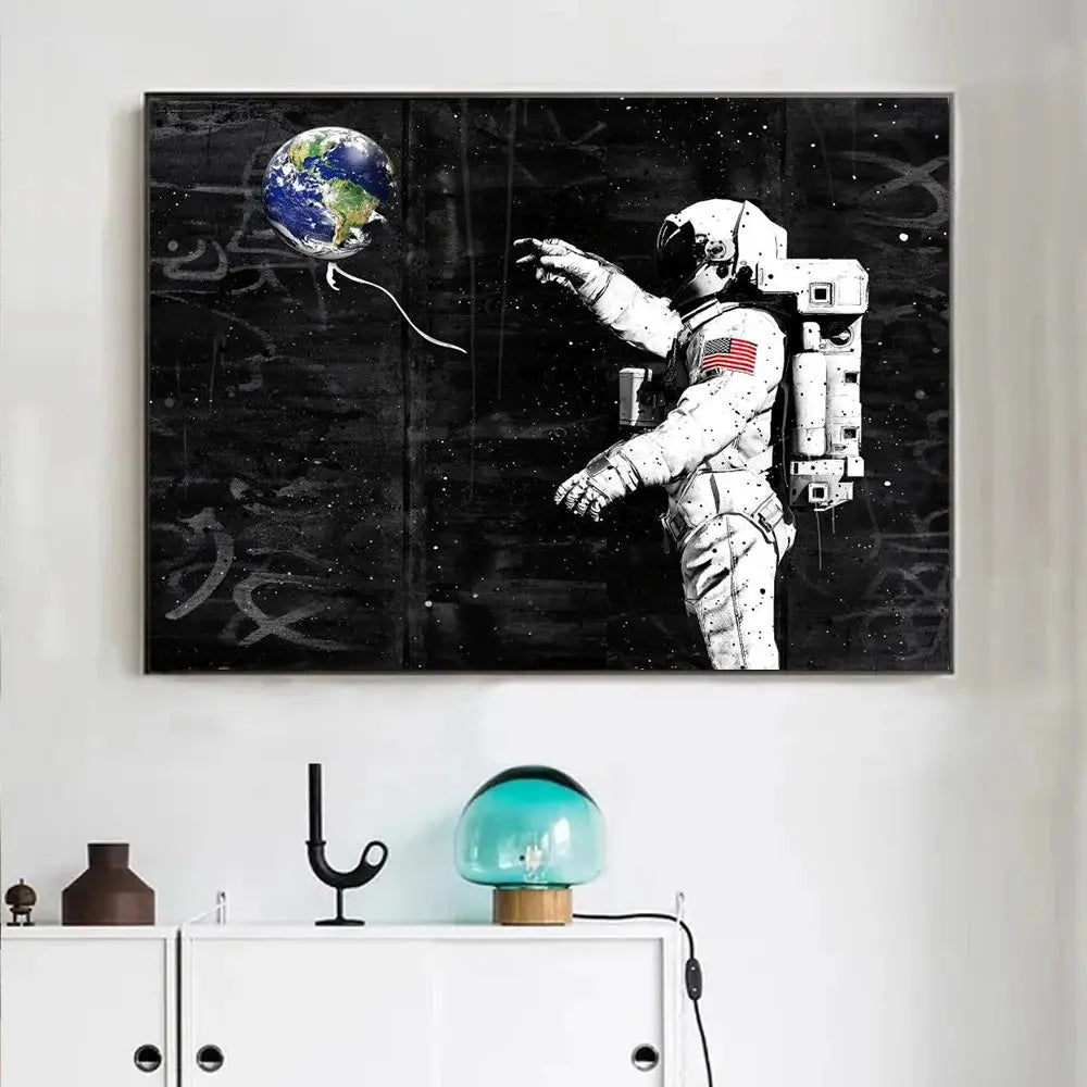 Affiche Astronaute Graffiti Espace Astronomie    Espace Astronomie