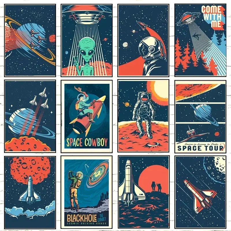 Affiches Conquête Spaciale Vintage Espace Astronomie    Espace Astronomie
