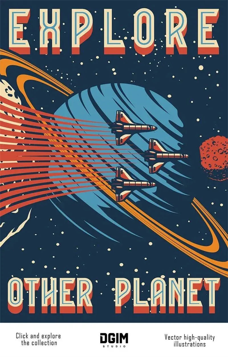 Affiches Conquête Spaciale Vintage Espace Astronomie    Espace Astronomie
