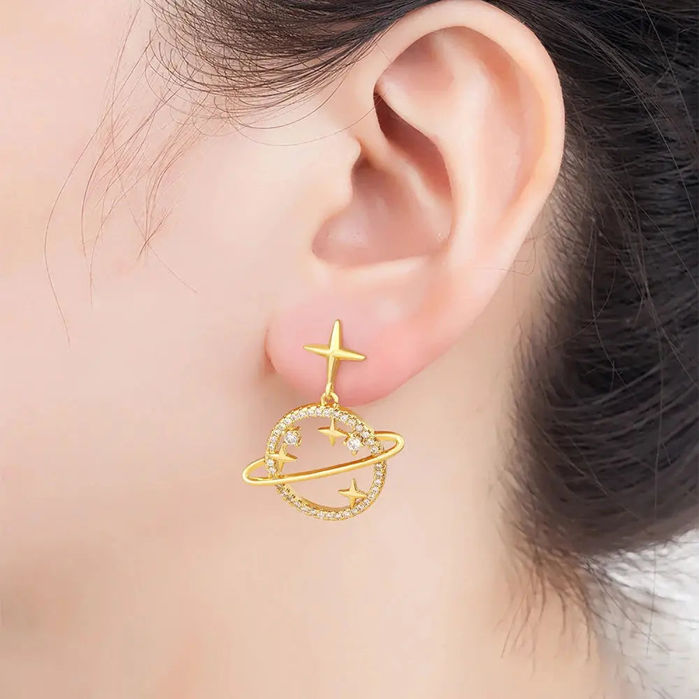 Boucles d'Oreilles Saturne Espace Astronomie    Espace Astronomie