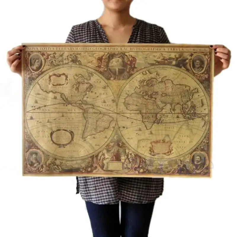 Carte du Monde Rétro 71x50cm