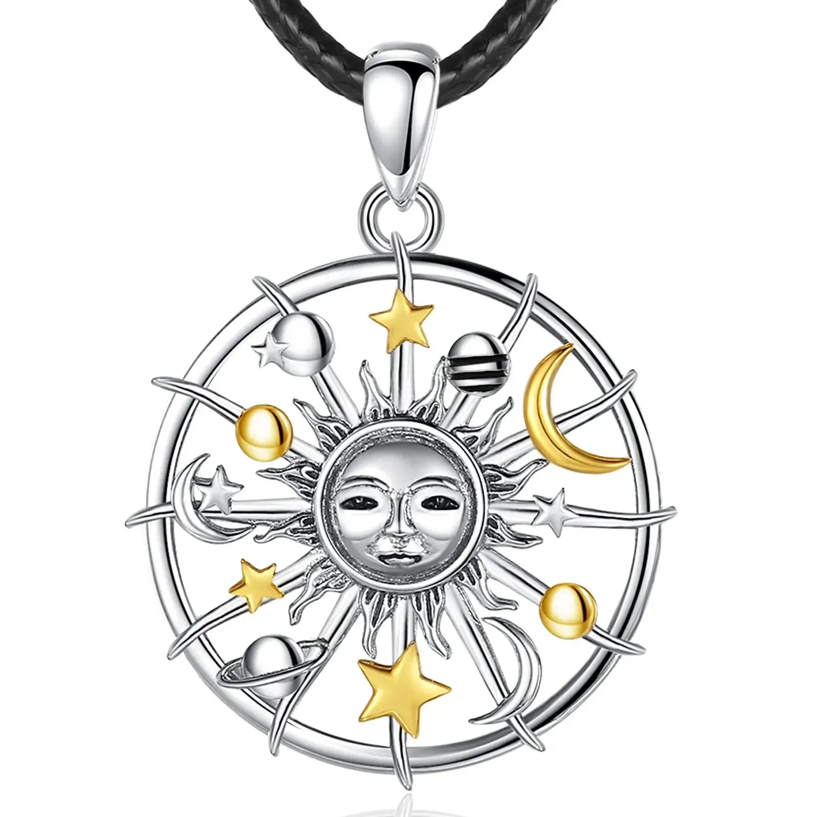 Collier Lune & Soleil en Argent Espace Astronomie    Espace Astronomie