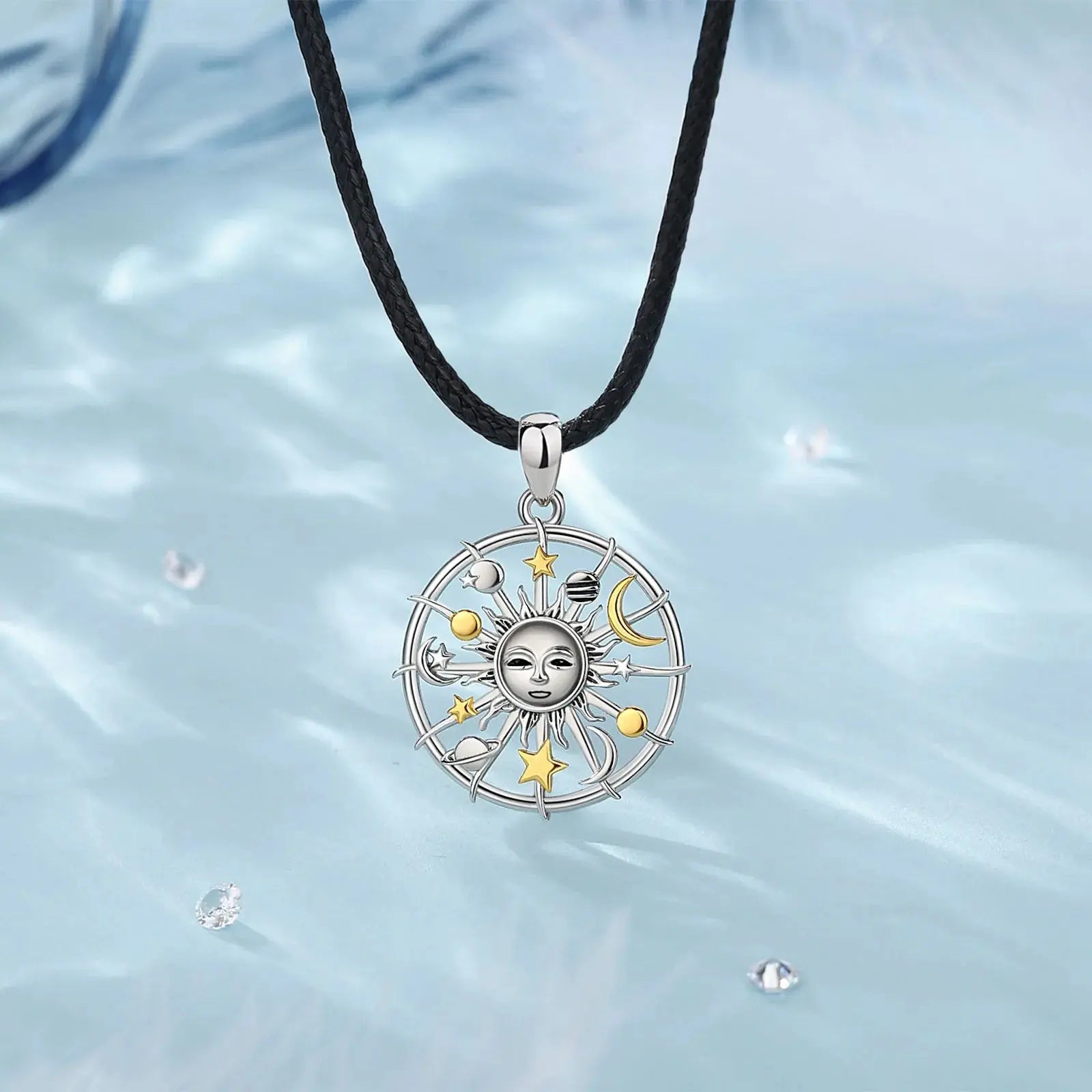 Collier Lune & Soleil en Argent Espace Astronomie    Espace Astronomie