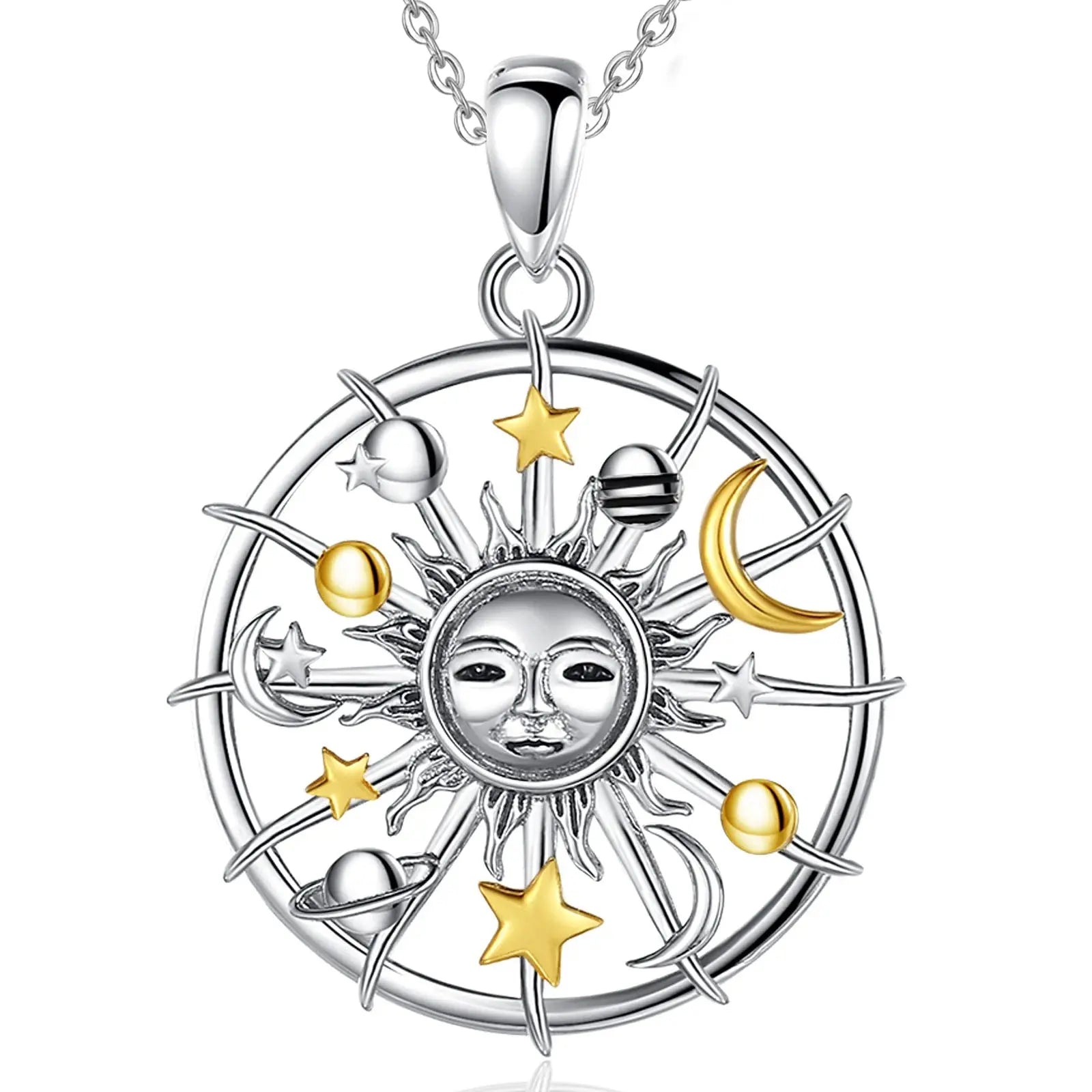 Collier Lune & Soleil en Argent Espace Astronomie    Espace Astronomie