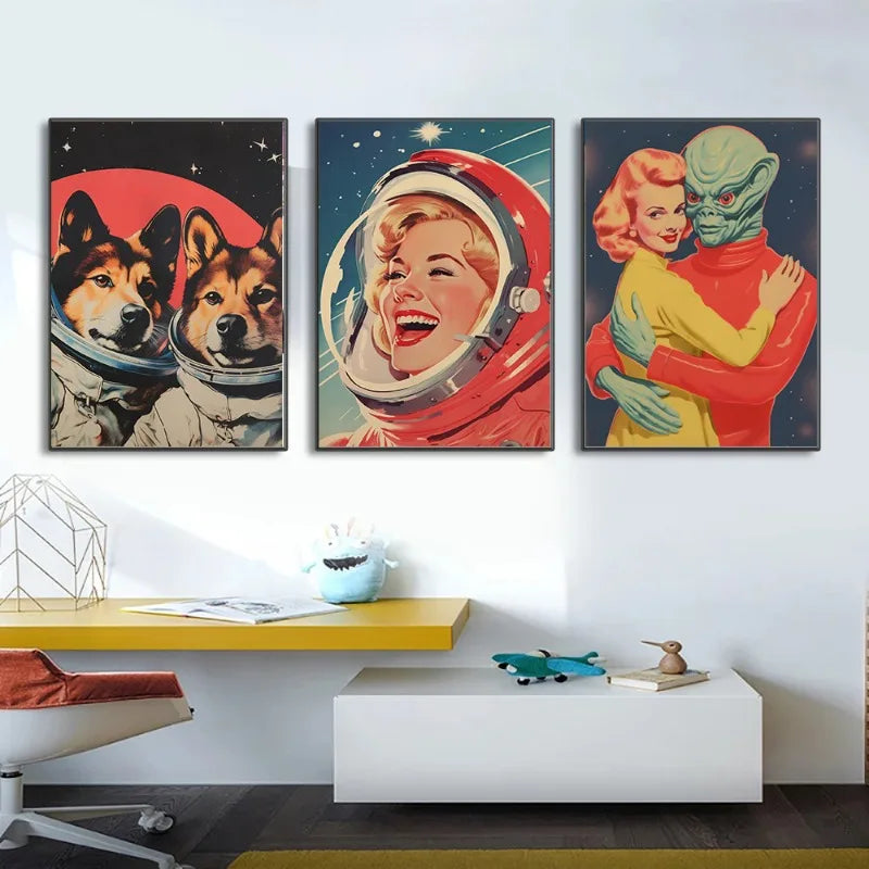 Affiche Animaux Espace Vintage