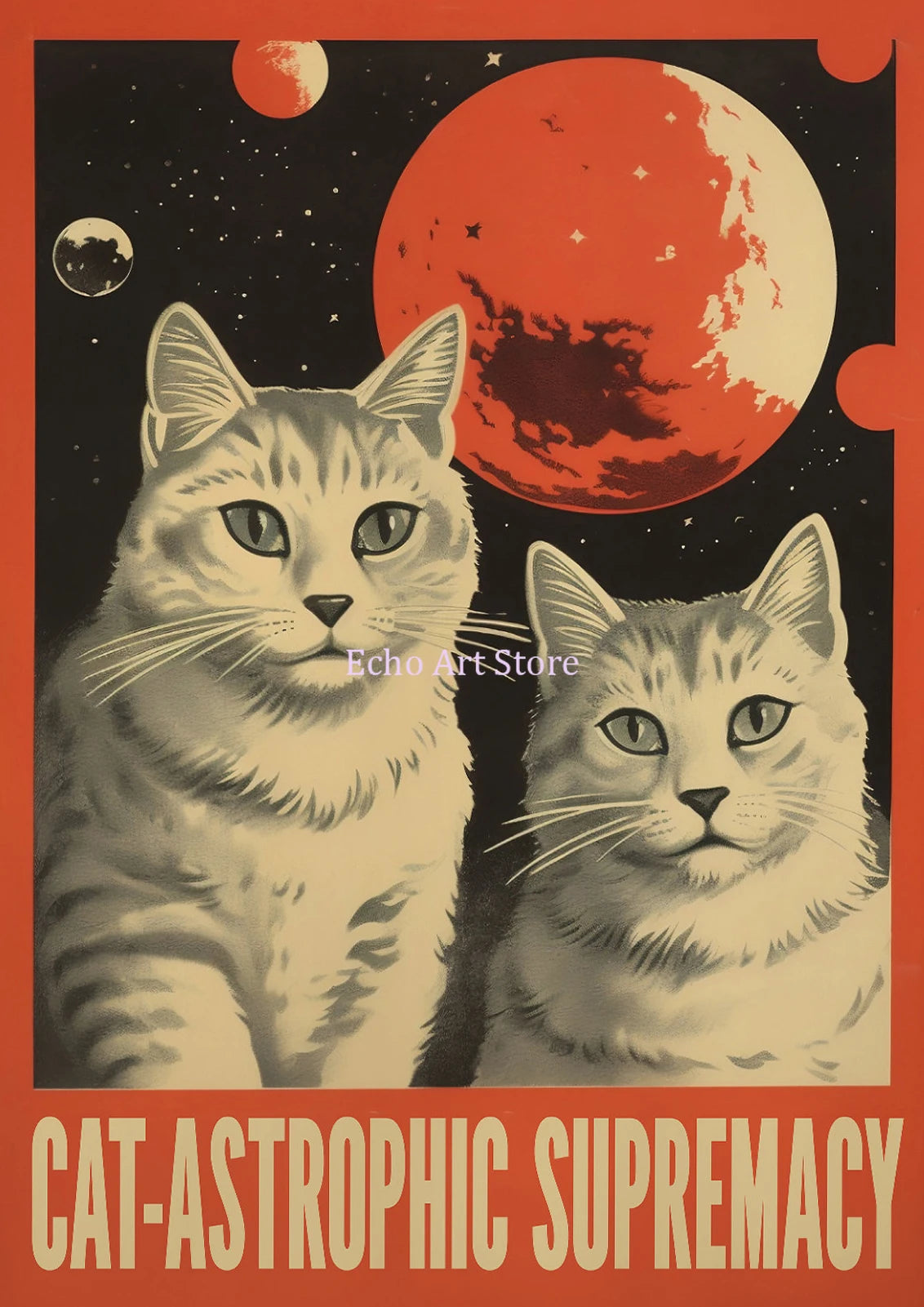 Affiche Animaux Espace Vintage